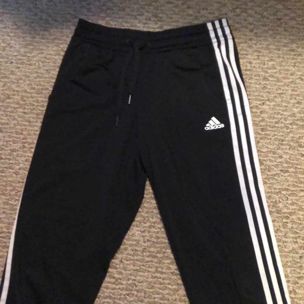 adidas black and white track suit pants